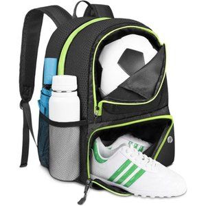 Soccer Backpack, Soccer Bag w/ Ball Holder, Water resistant Sport Equipment Bag